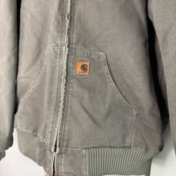 Vintage Carhartt Workwear Trucker Jacket Green Faded Green Medium - Picture 4 of 13